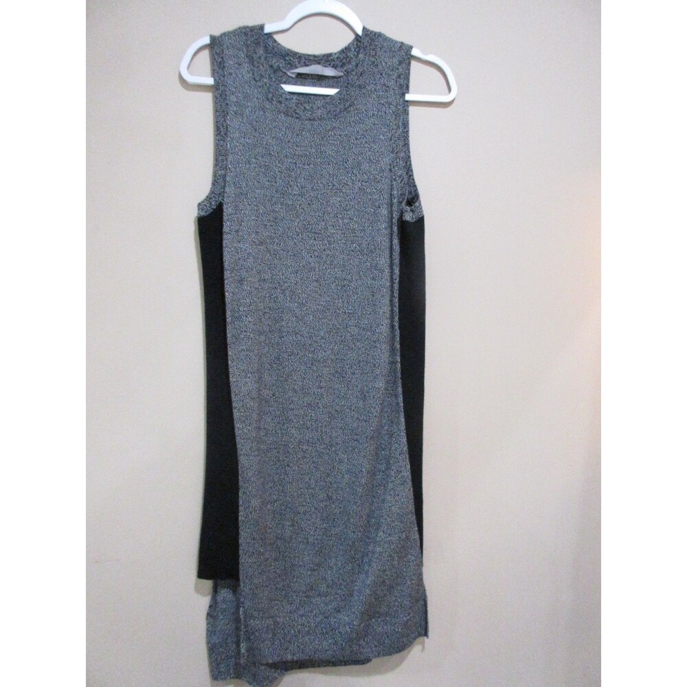 Athleta Sweater Dress Women M Black/Gray Knee Length Colorblock Athleisure WOOL